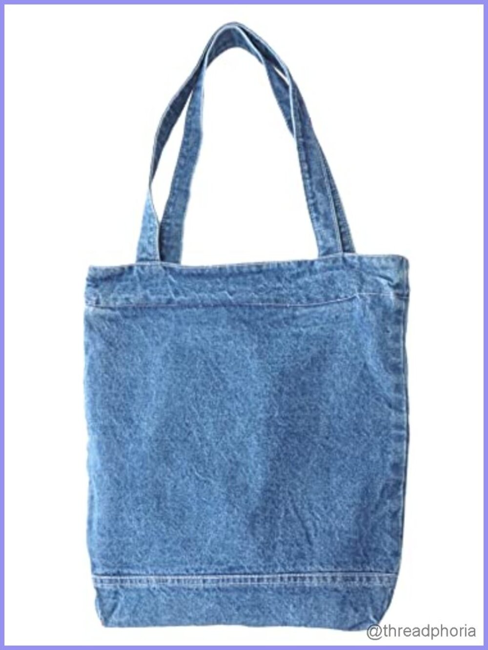 Denim Tote Shoulder Handbag Zip Closure Travel Shopping Pockets